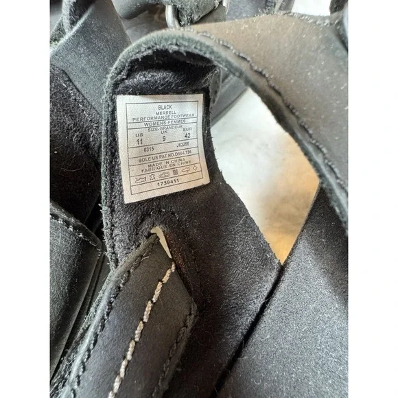 Ladies Merrell Swivel Leather Sandals Women's Sz US 11 Black Leather Hiking Shoe - Picture 10 of 10